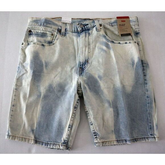 Levi's 412 (393870053) Men's Sz 34 Light Wash Slim Stretch Fit Denim Jean Shorts - Picture 1 of 6